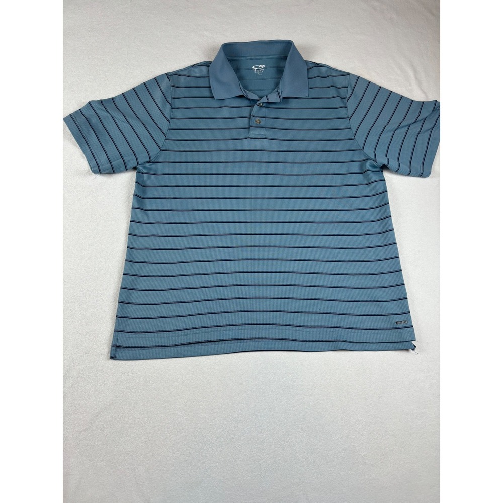 C9 Champion Golf Mens Blue Striped Short Sleeve Polo‎ Shirt Large T9624-KHZ